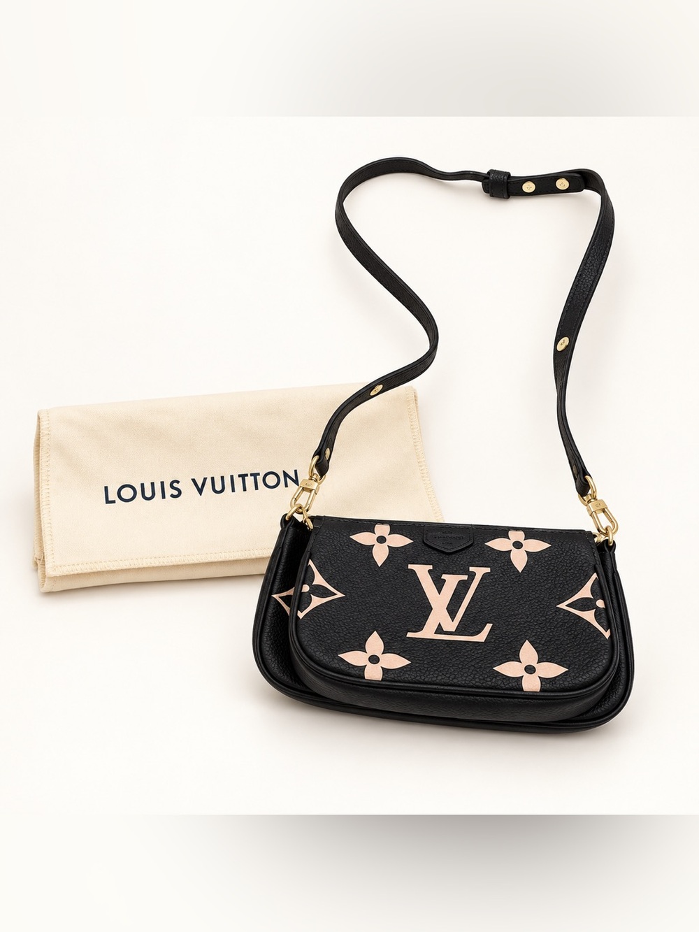 Black & Cream Monogram Crossbody Bag